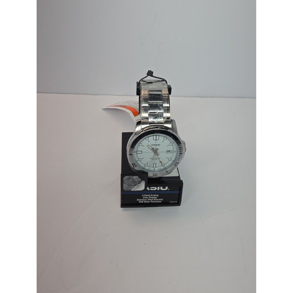 Casio Mens Silver Tone Bracelet Watch Mtpvd01d-7Ev